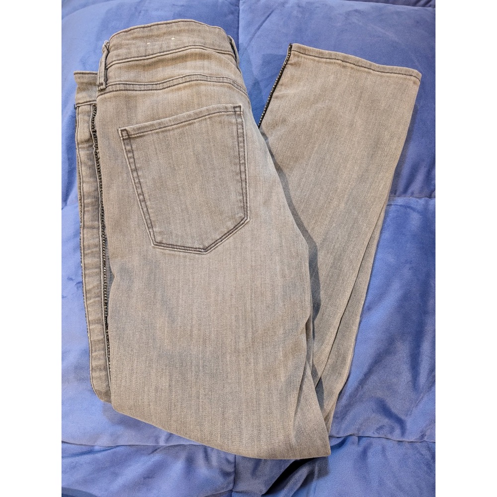WHBM Gray Straight Leg Jeans Beaded Side Trim Womens - Size 8